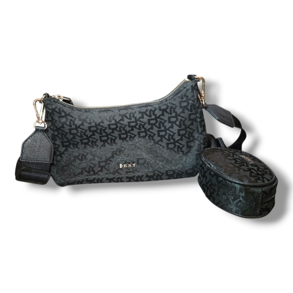 DKNY NYLON SIGNATURE CROSSBODY BAG WITH POUCH